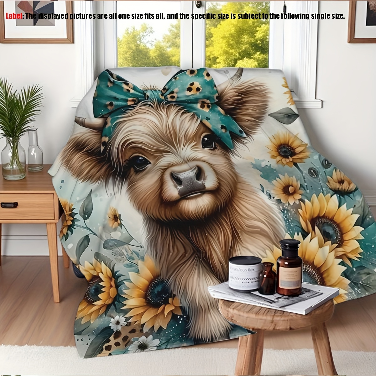 Cute Baby Highland Cow Sunflow - đánh giá và giá Highland Home Textiles