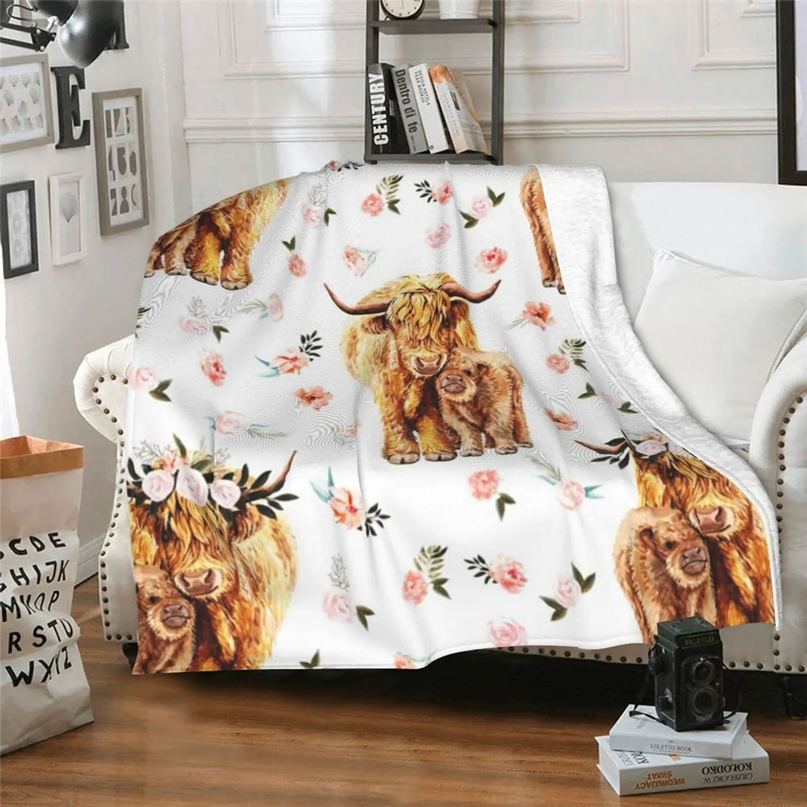 Highland Cow Blanket Animal Be - đánh giá và giá Highland Home Textiles