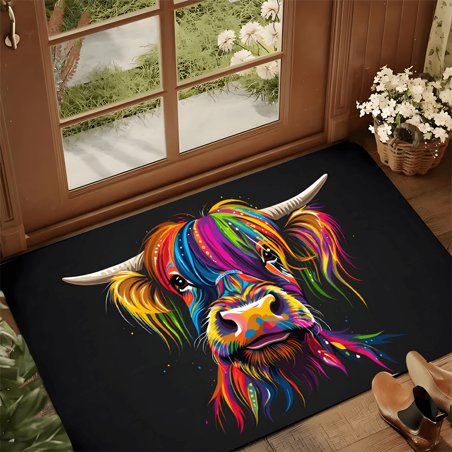 Colorful Highland Cow Welcome  - đánh giá và giá Highland Home Textiles