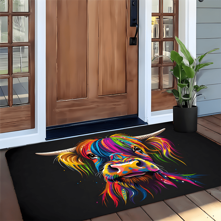 Colorful Highland Cow Welcome  - đánh giá và giá Highland Home Textiles