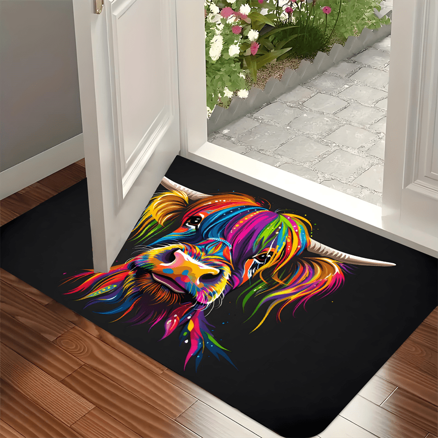 Colorful Highland Cow Welcome  - đánh giá và giá Highland Home Textiles