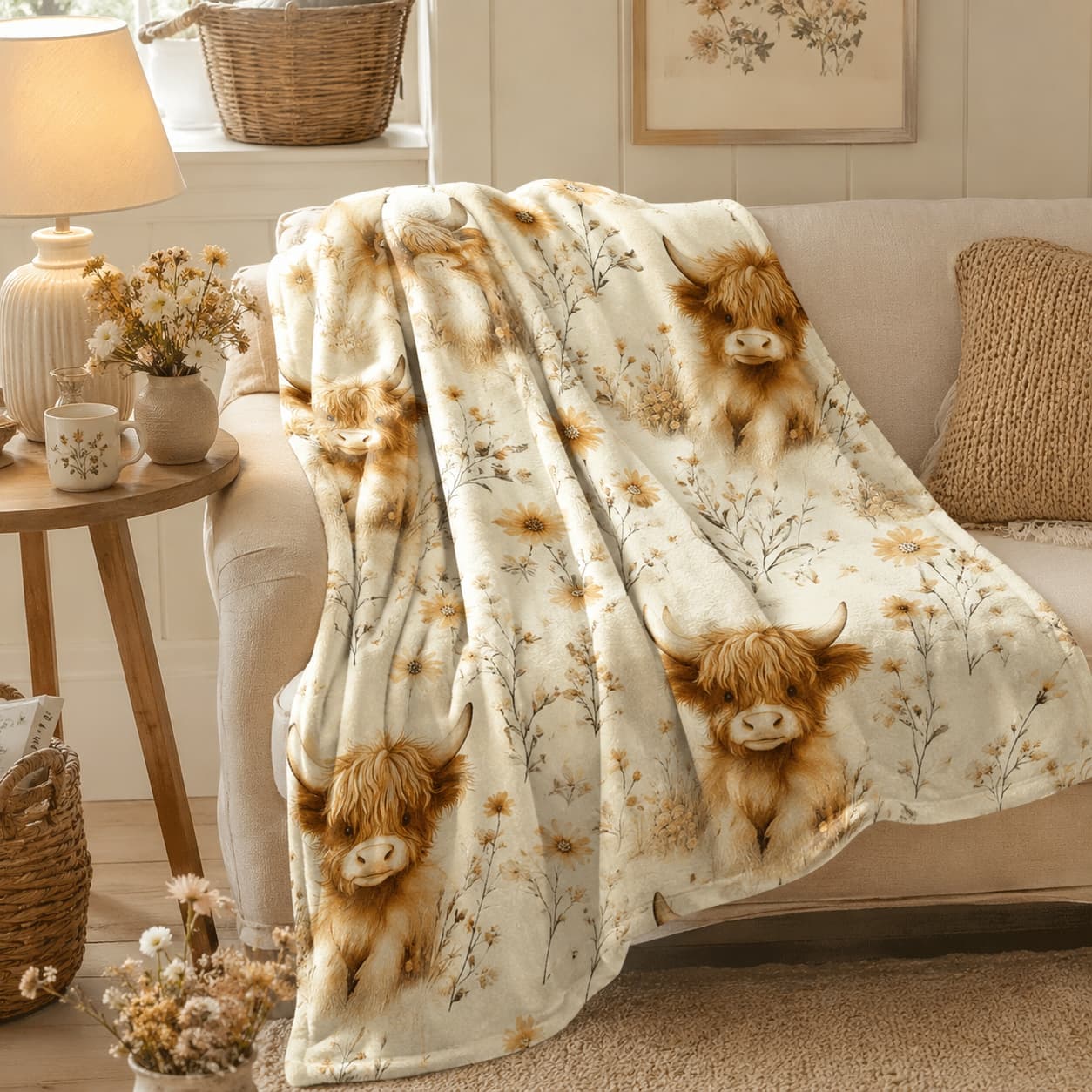 1pc, Vintage Highland Cow And  - đánh giá và giá Highland Home Textiles